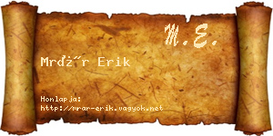 Mrár Erik névjegykártya